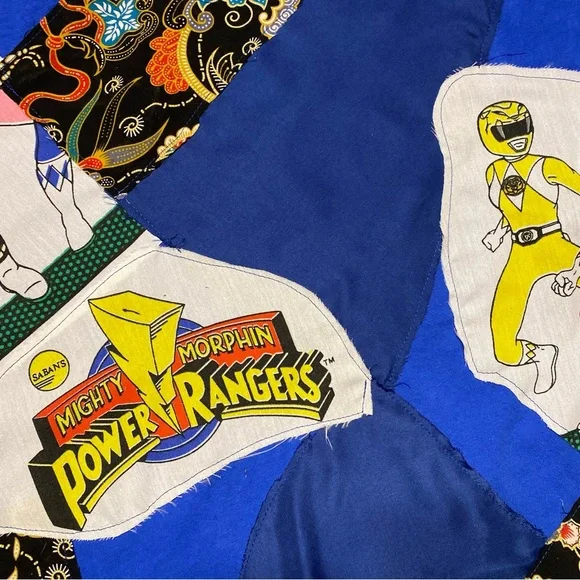 Power Rangers Patchwork T-Shirt Handmade One of One - Picture 7 of 7
